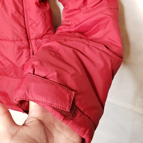 LANDS' END Men's Red Puffer Zipper Up Snap Button Jacket Coat L - Picture 3 of 12